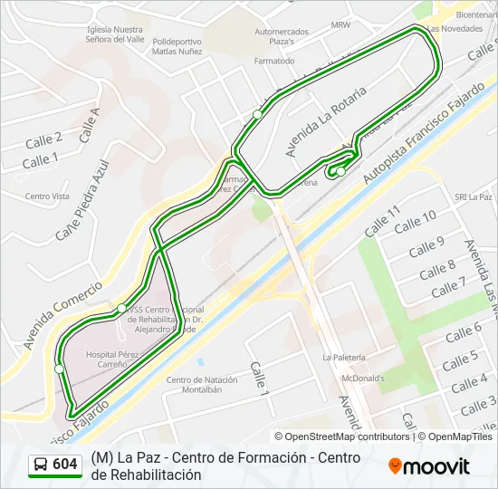 604 Bus Line Map