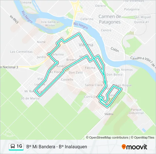 1G Bus Line Map