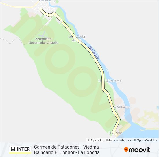 Mapa de INTER de autobús