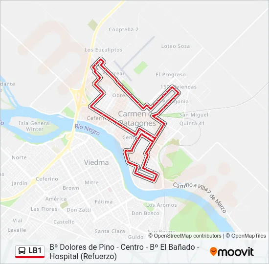 LB1 Bus Line Map