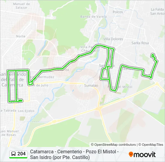 204 Bus Line Map