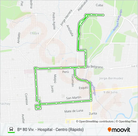 105 HOSPITAL (RAPIDO) Bus Line Map