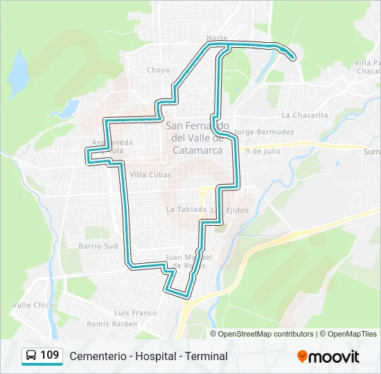 109 Bus Line Map