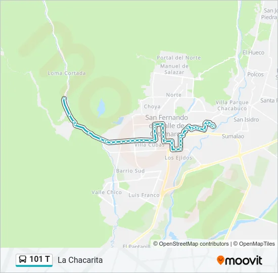 101 T Bus Line Map