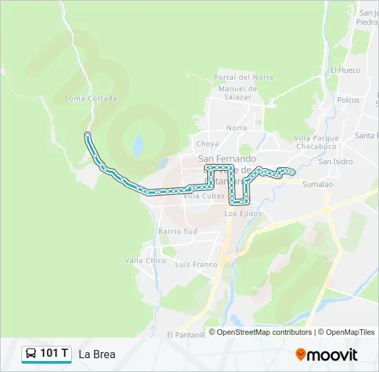 101 T Bus Line Map