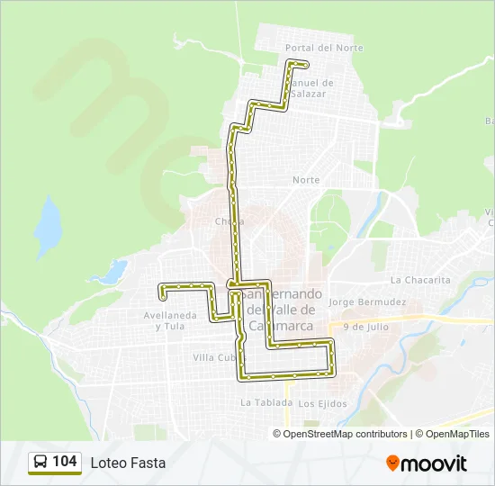 104 Bus Line Map