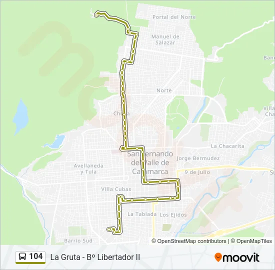 104 Bus Line Map