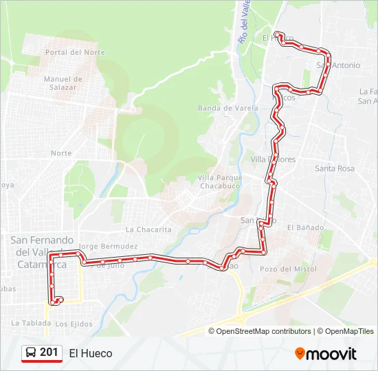 201 Bus Line Map