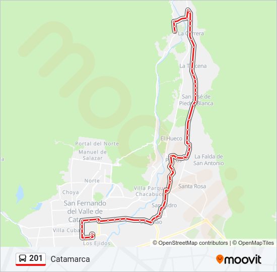 Mapa de 201 de autobús