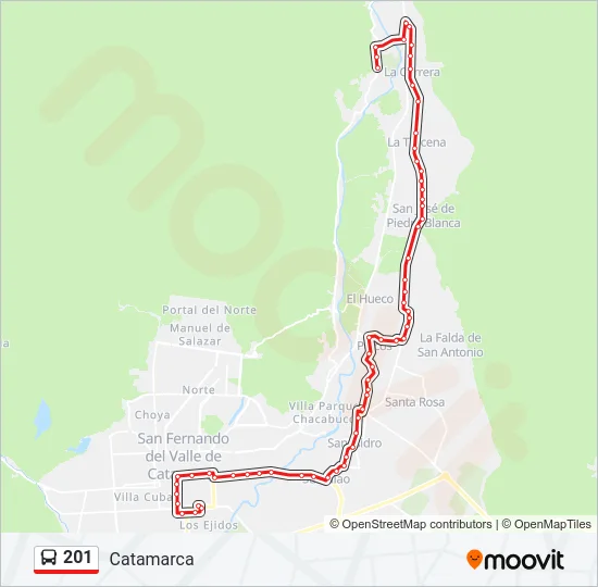 201 Bus Line Map