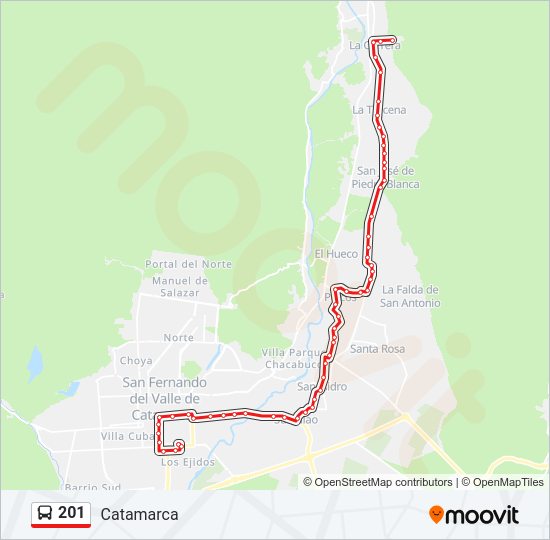 Mapa de 201 de autobús