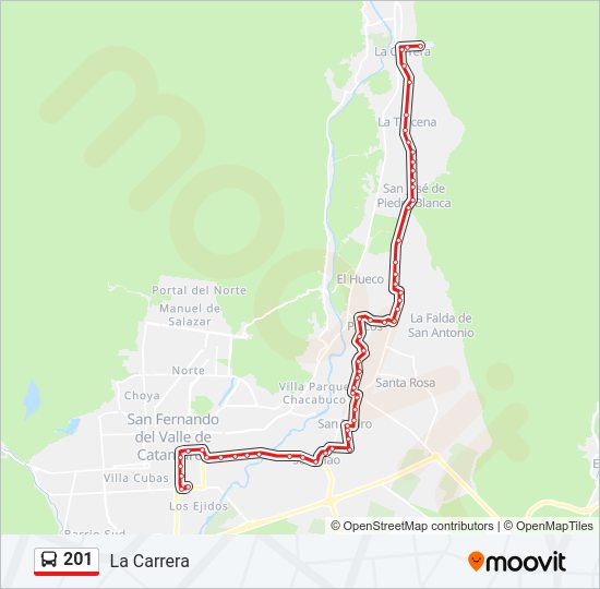 Mapa de 201 de autobús