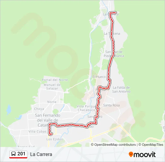 201 Bus Line Map