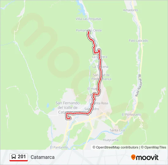 201 Bus Line Map