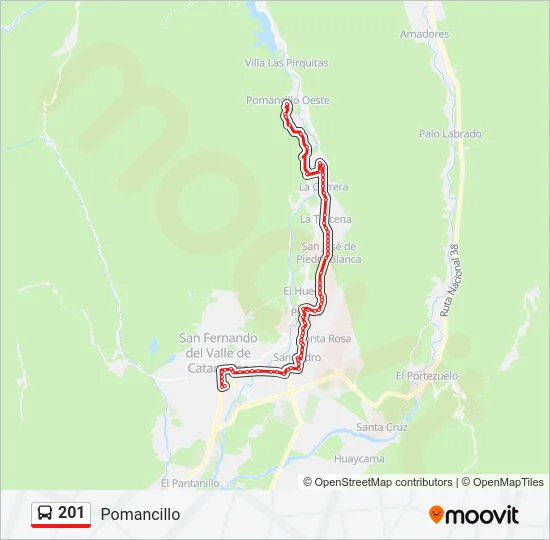 201 Bus Line Map