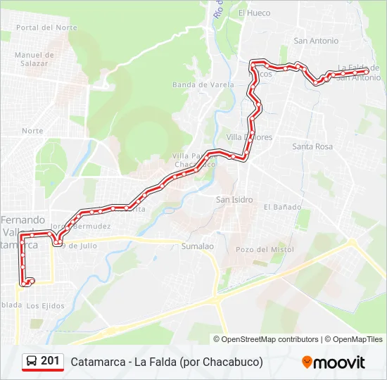201 Bus Line Map