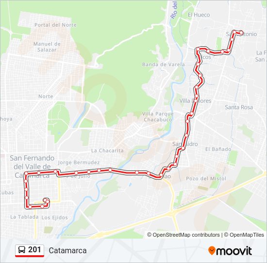 Mapa de 201 de autobús
