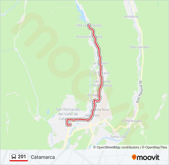 Mapa de 201 de autobús