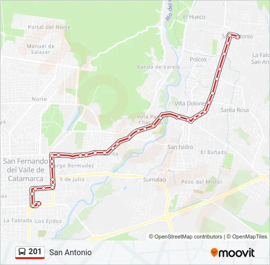 201 Bus Line Map