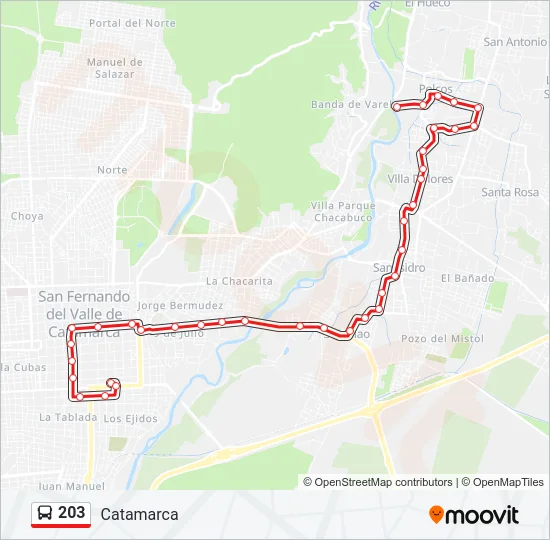 203 Bus Line Map