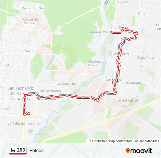 203 Bus Line Map