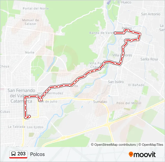 203 Bus Line Map