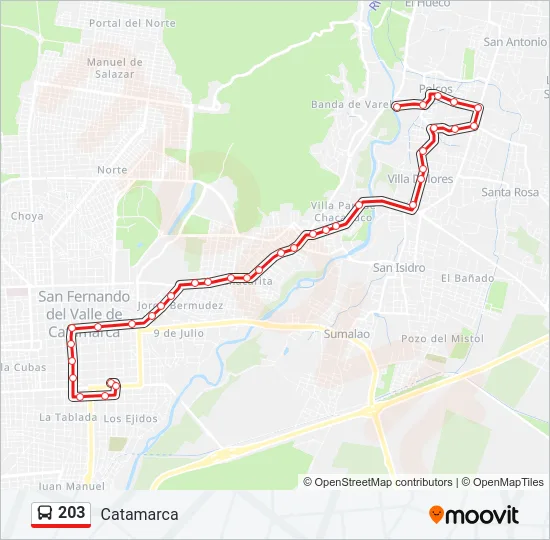 203 Bus Line Map