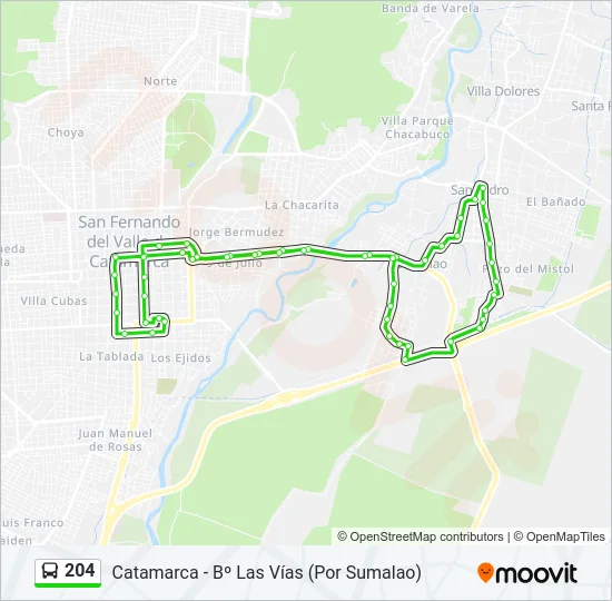 204 Bus Line Map