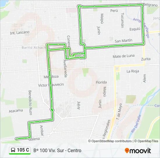 105 C Bus Line Map
