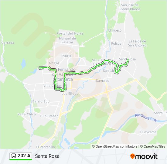 Mapa de 202 A de autobús