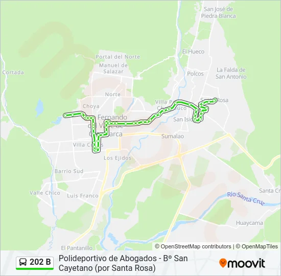 202 B Bus Line Map