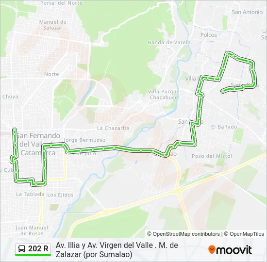 202 R Bus Line Map