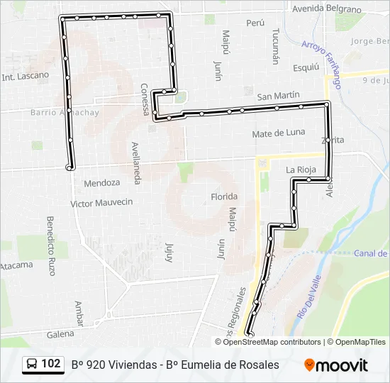 102 Bus Line Map
