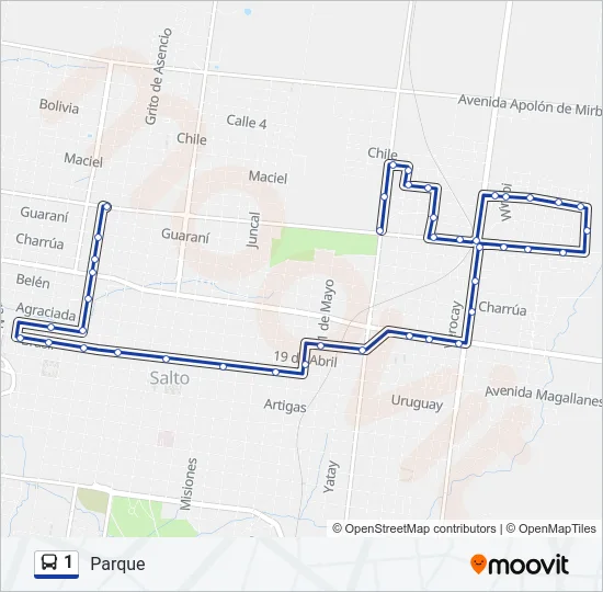 1 Bus Line Map