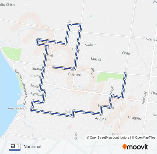 1 Bus Line Map