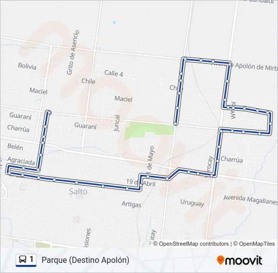 1 Bus Line Map