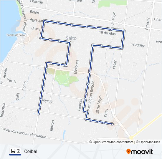 Mapa de 2 de autobús