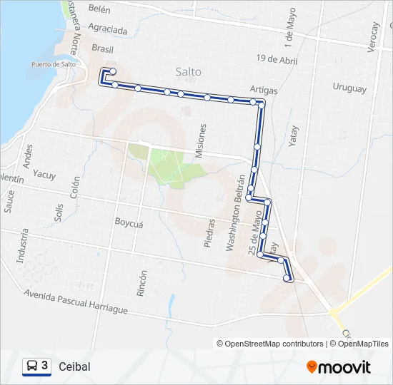 3 Bus Line Map