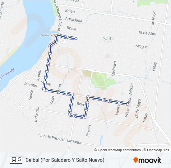 Mapa de 5 de autobús