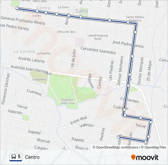 5 Bus Line Map
