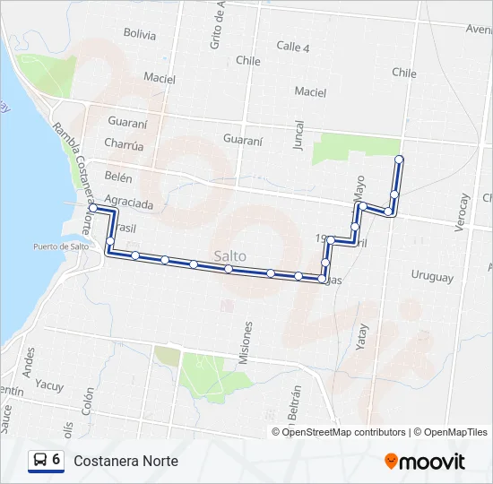 6 Bus Line Map