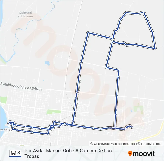 8 Bus Line Map