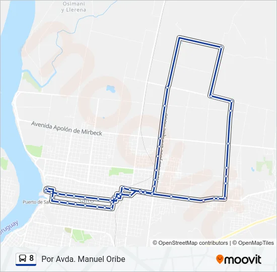 8 Bus Line Map