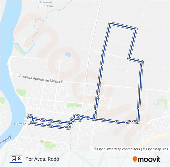 8 Bus Line Map