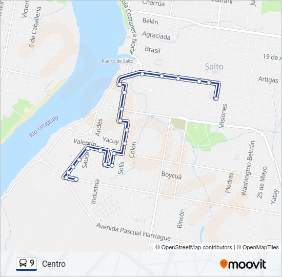 Mapa de 9 de autobús