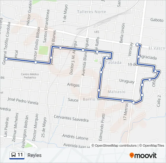 11 Bus Line Map