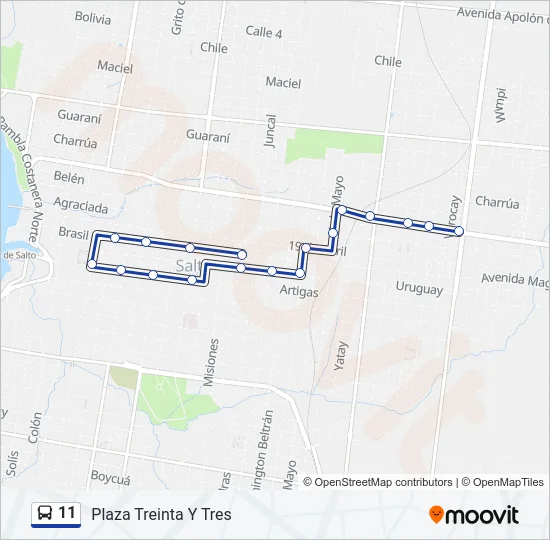 11 Bus Line Map