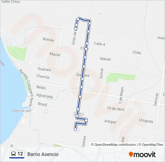 12 Bus Line Map