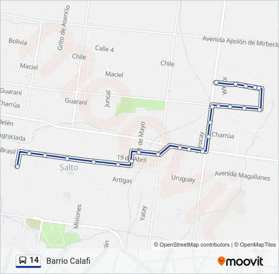 14 Bus Line Map