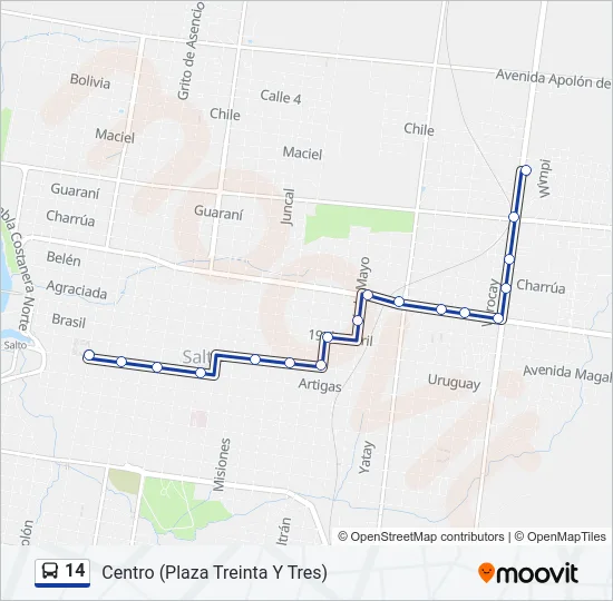 14 Bus Line Map